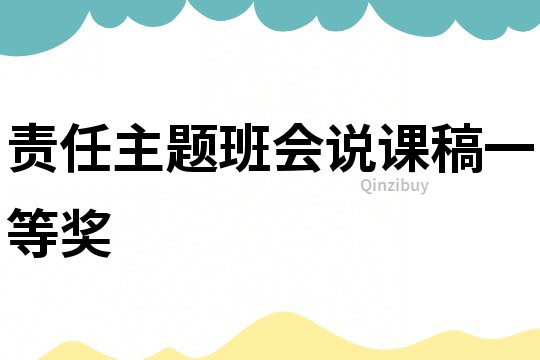責任主題班會說課稿一等獎