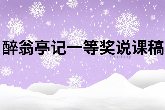 醉翁亭記一等獎說課稿