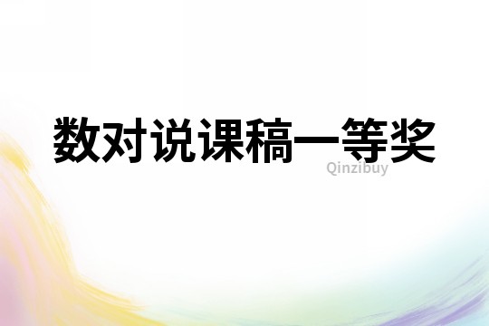 數對說課稿一等獎