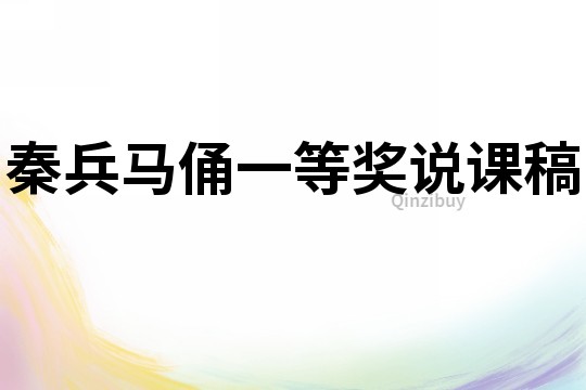 秦兵馬俑一等獎說課稿