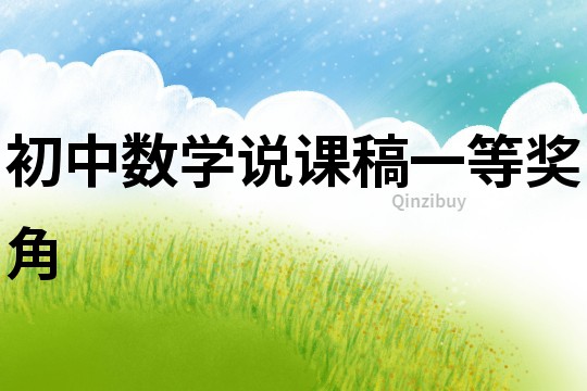 初中數學說課稿一等獎角