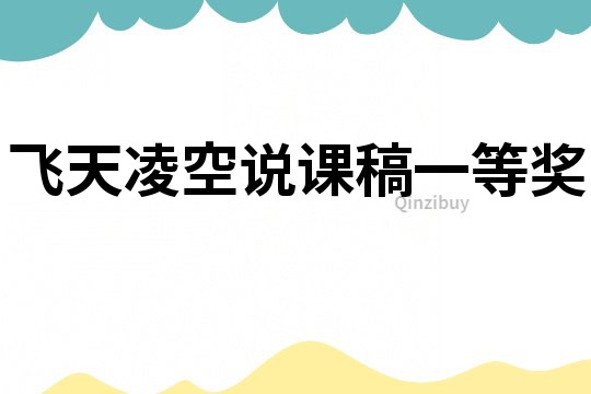 飛天凌空說課稿一等獎