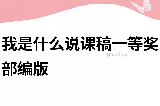 我是什么說課稿一等獎部編版