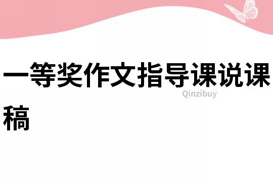 一等獎作文指導(dǎo)課說課稿