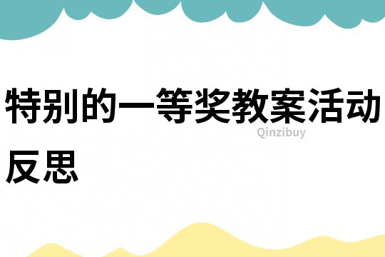 特別的一等獎教案活動反思