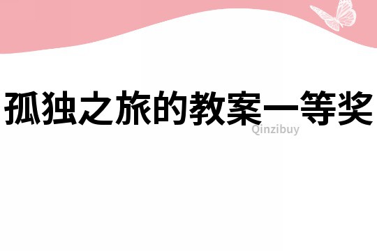 孤獨之旅的教案一等獎