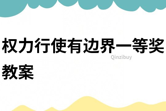 權力行使有邊界一等獎教案