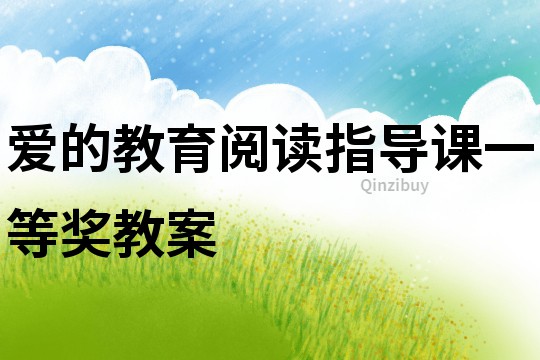 愛的教育閱讀指導課一等獎教案