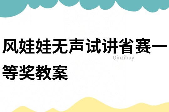 風娃娃無聲試講省賽一等獎教案