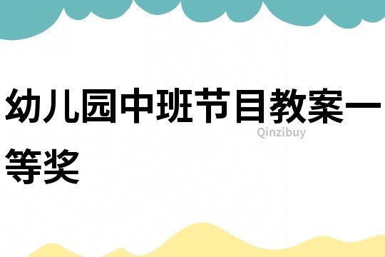 幼兒園中班節(jié)目教案一等獎