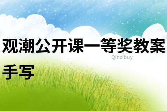 觀潮公開課一等獎教案手寫