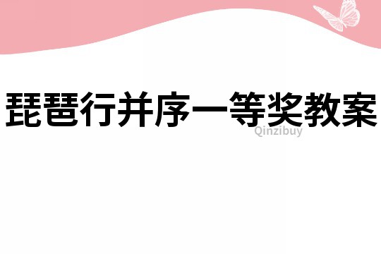 琵琶行并序一等獎教案