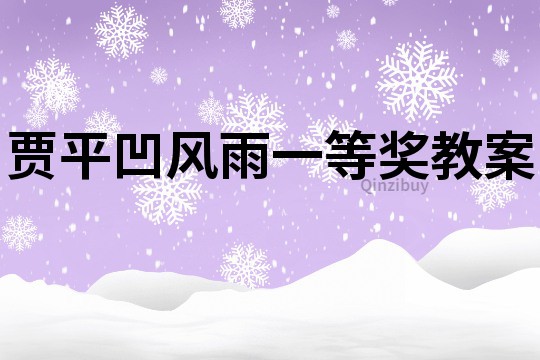 賈平凹風雨一等獎教案