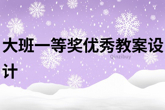 大班一等獎優秀教案設計