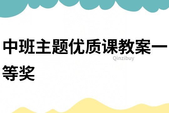 中班主題優質課教案一等獎