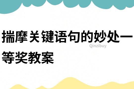 揣摩關(guān)鍵語句的妙處一等獎(jiǎng)教案