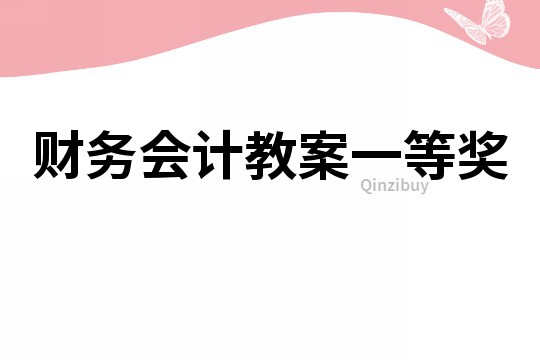 財務會計教案一等獎