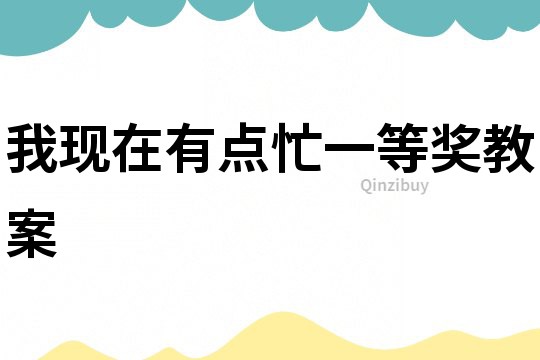 我現在有點忙一等獎教案