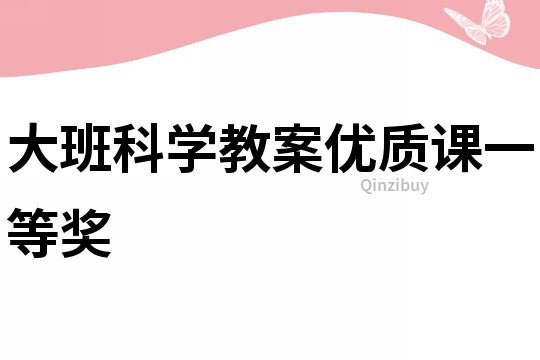 大班科學教案優質課一等獎