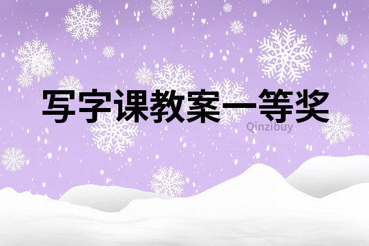 寫字課教案一等獎