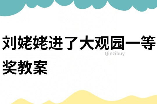 劉姥姥進(jìn)了大觀園一等獎(jiǎng)教案