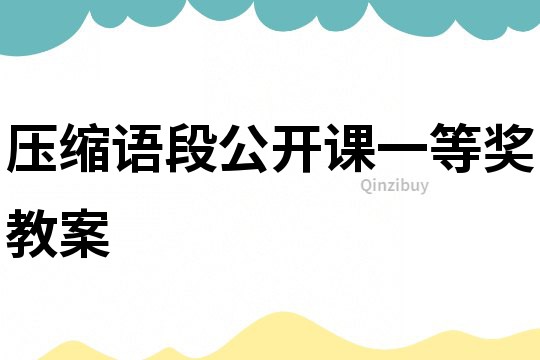 壓縮語段公開課一等獎教案