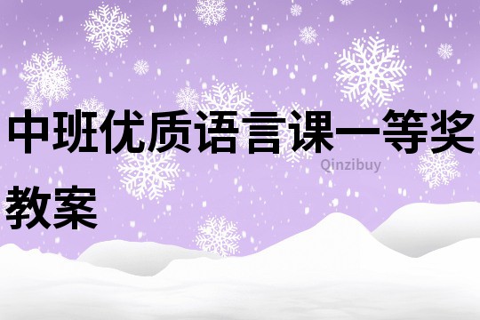 中班優質語言課一等獎教案
