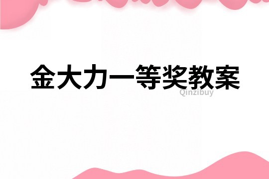金大力一等獎教案