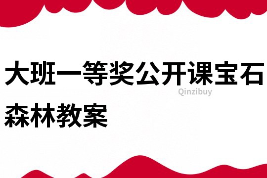 大班一等獎公開課寶石森林教案