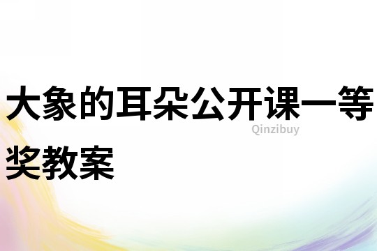 大象的耳朵公開課一等獎教案