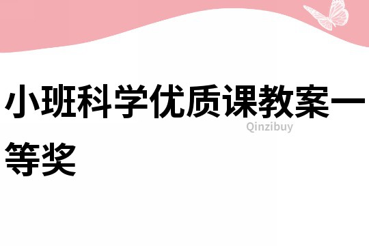 小班科學優質課教案一等獎