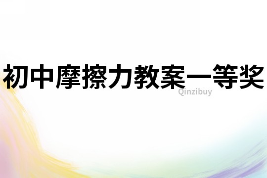 初中摩擦力教案一等獎(jiǎng)