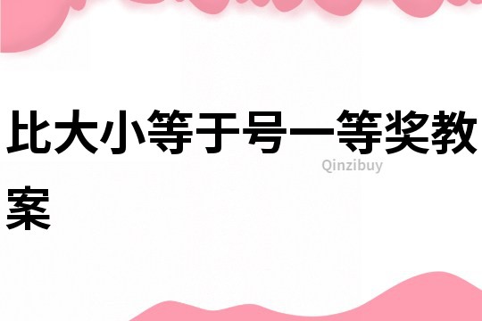 比大小等于號一等獎教案