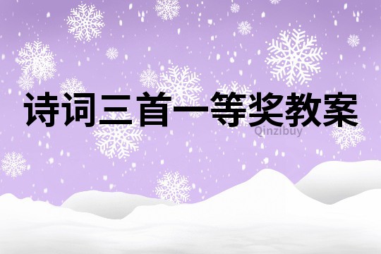 詩詞三首一等獎(jiǎng)教案