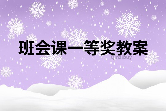 班會(huì)課一等獎(jiǎng)教案