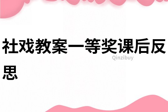 社戲教案一等獎課后反思