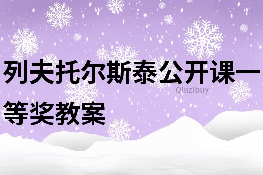 列夫托爾斯泰公開課一等獎教案