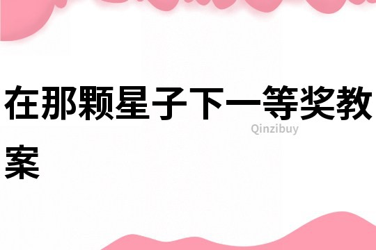 在那顆星子下一等獎教案