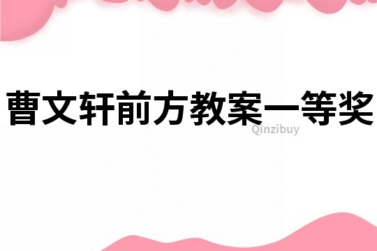曹文軒前方教案一等獎