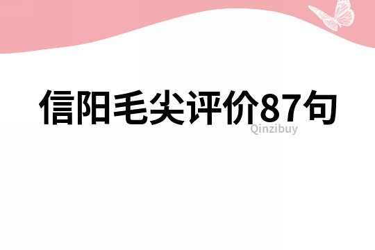 信陽毛尖評價87句