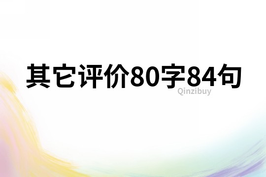 其它評價80字84句