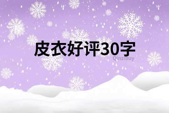 皮衣好評30字