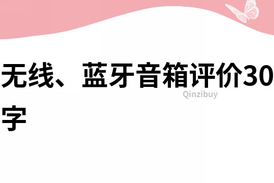 無線、藍牙音箱評價30字