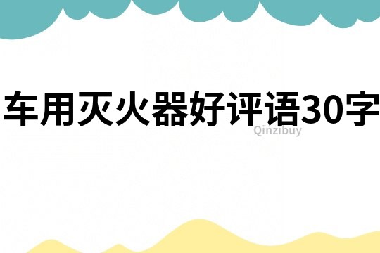 車用滅火器好評語30字