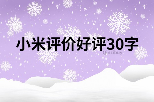 小米評(píng)價(jià)好評(píng)30字