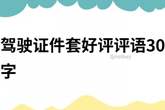 駕駛證件套好評評語30字