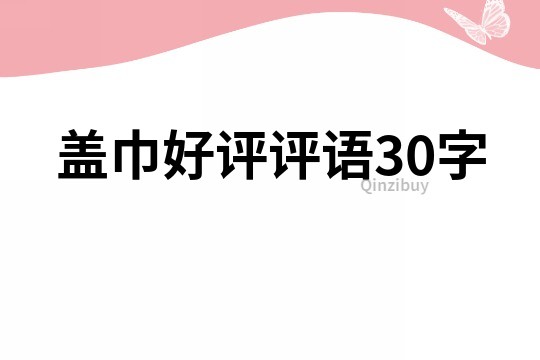 蓋巾好評評語30字