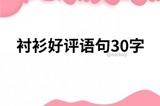 襯衫好評語句30字
