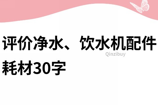 評價凈水、飲水機配件耗材30字