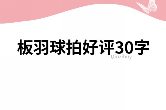 板羽球拍好評30字